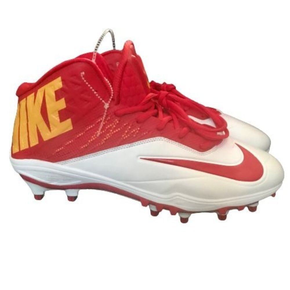 Nike Alpha Pro Red White Orange Kansas City Chiefs Football Cleats Size 12.5